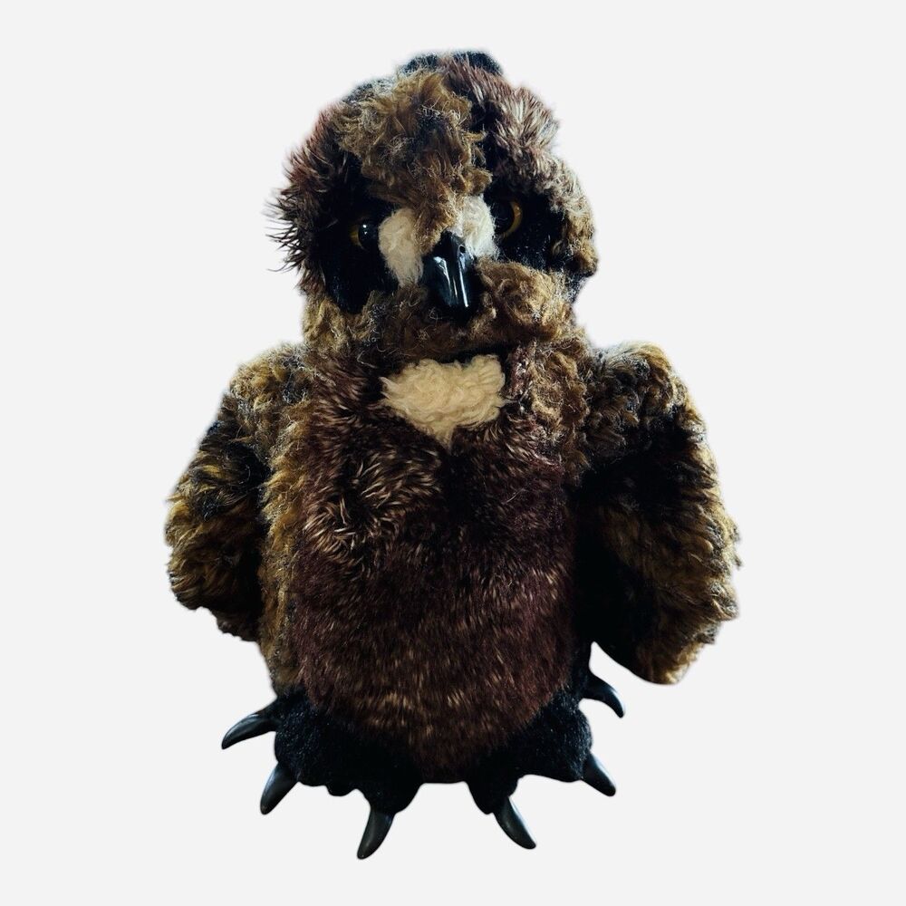 Folkmanis Hand Puppet 2403 Great Horned Owl Rotating Head Blinking Eyes